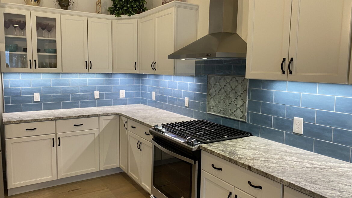 Blue Backsplash Kitchen