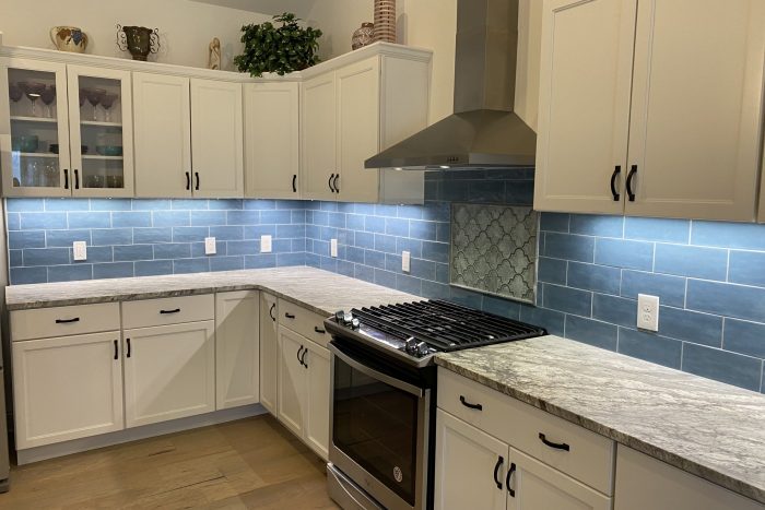 Blue Backsplash Kitchen